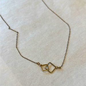 Gorjana interlocking squares god plated 18 inch necklace with extender